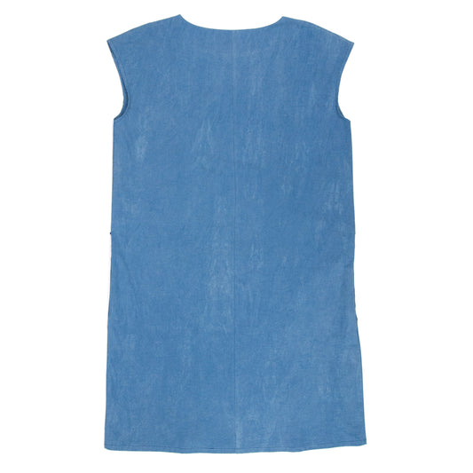 Panel Dress with Indigo Blue and Cream