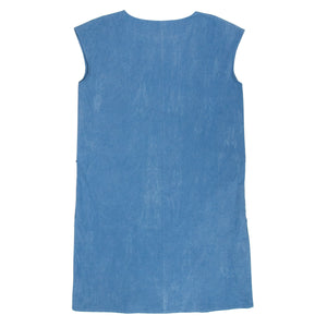 Panel Dress with Indigo Blue and Cream