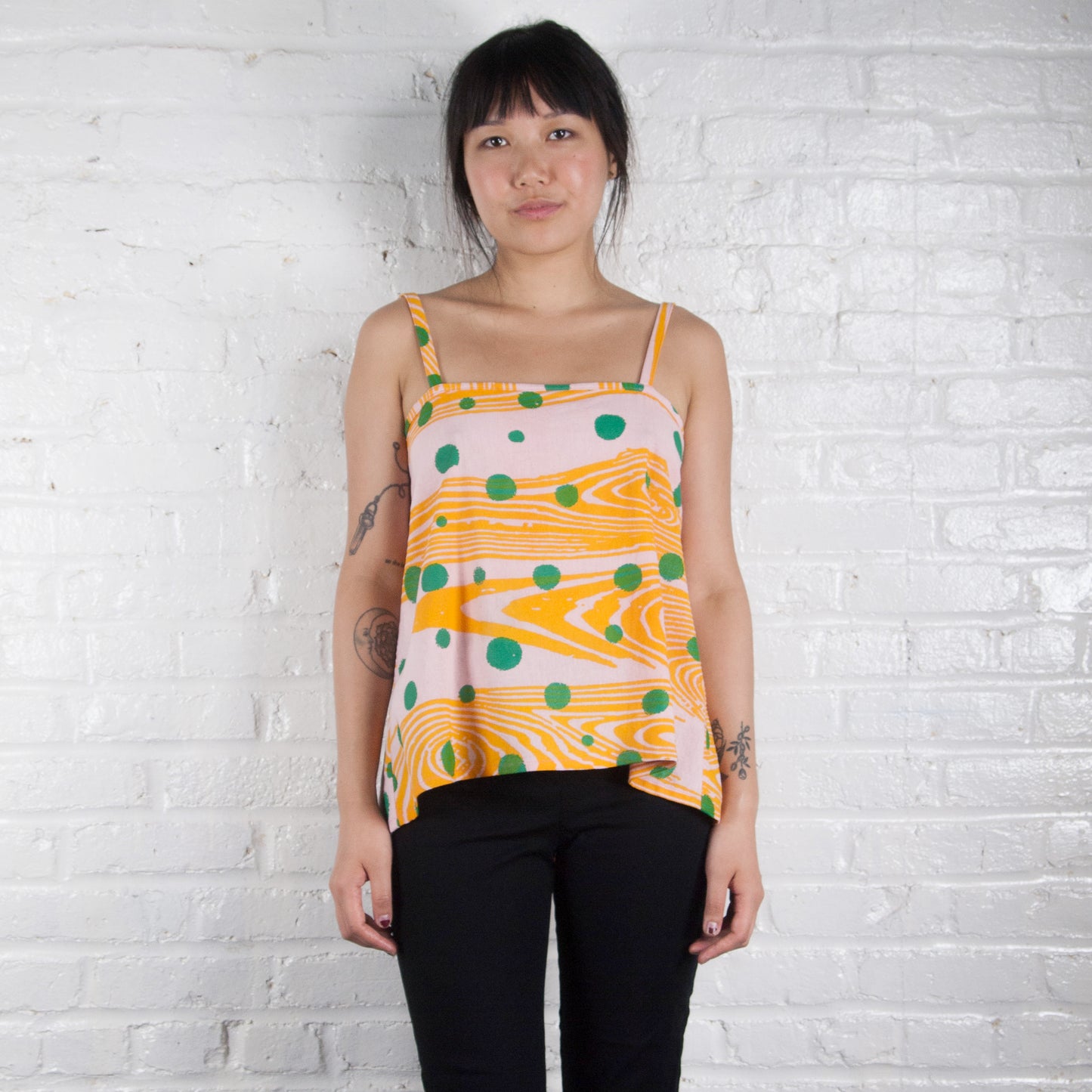 Summer Linen Tank Top // shibori skeleton