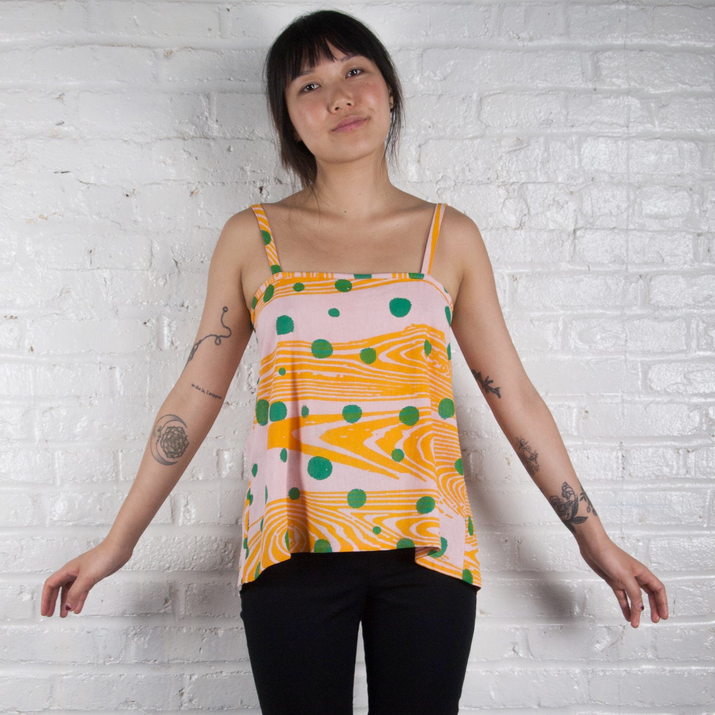 Summer Linen Tank Top // shibori skeleton