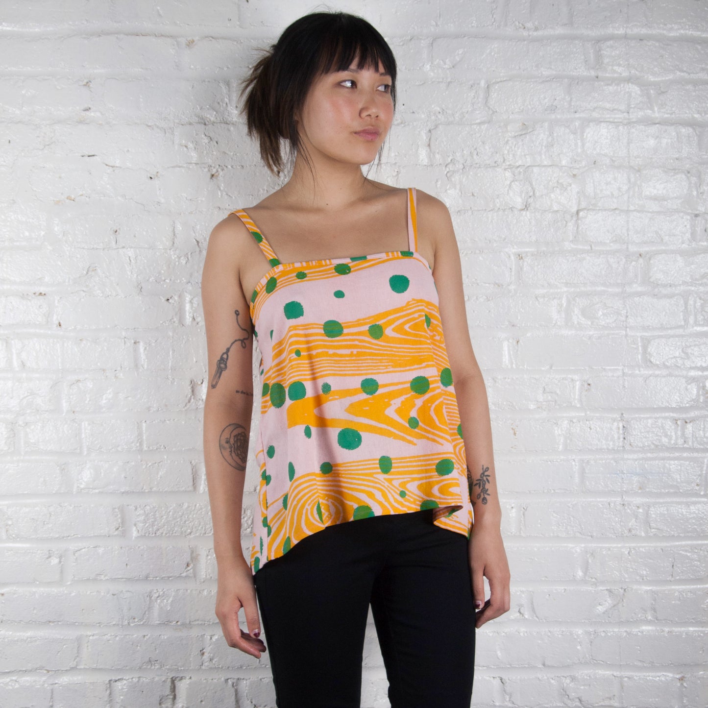 Summer Linen Tank Top // shibori skeleton