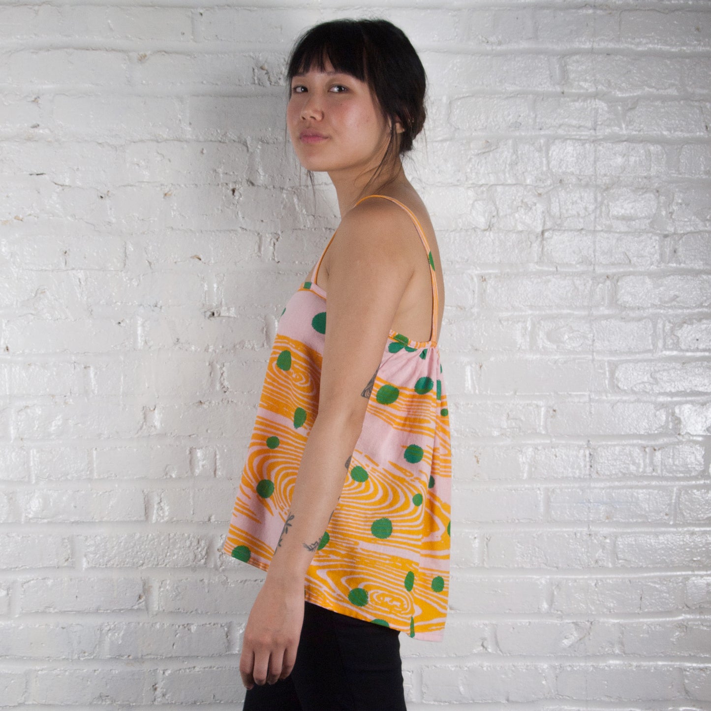 Summer Linen Tank Top // shibori skeleton
