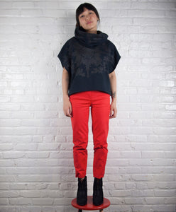 Hemp Fleece Cowl // Pink Polka Dots Etc on Gold Yellow