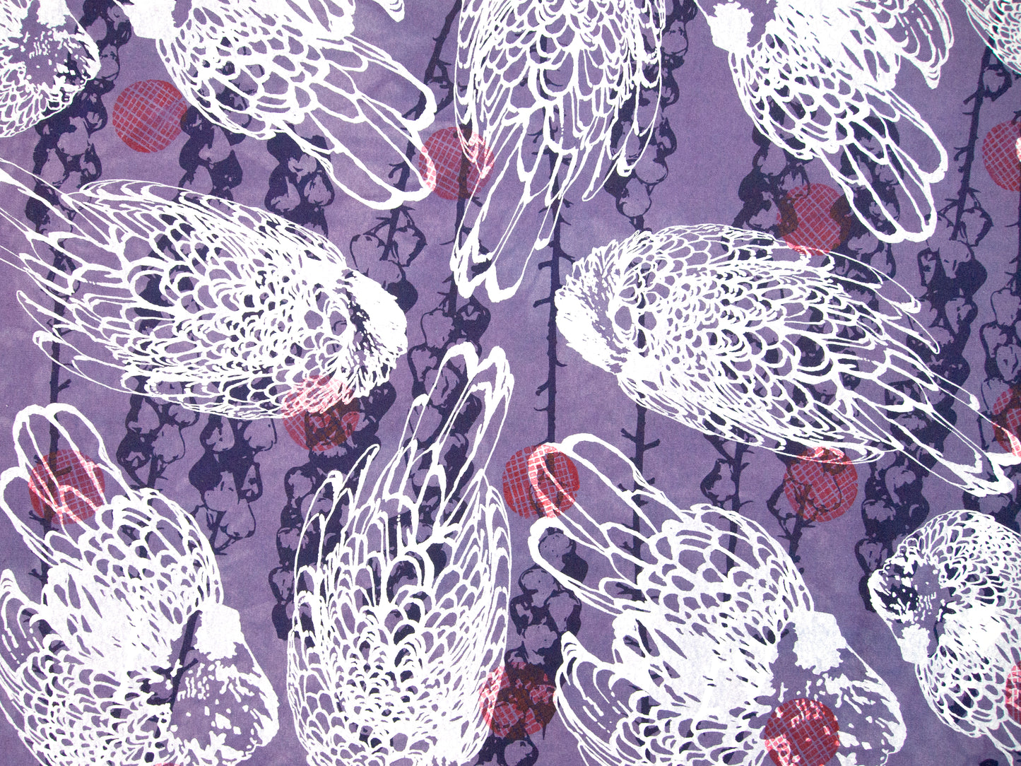 Purple Jersey Knit Kimono Style Wrap with Chickens