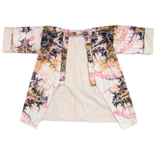 Load image into Gallery viewer, White Linen Cotton Kimono Style Wrap with Mandelbrot Fractals