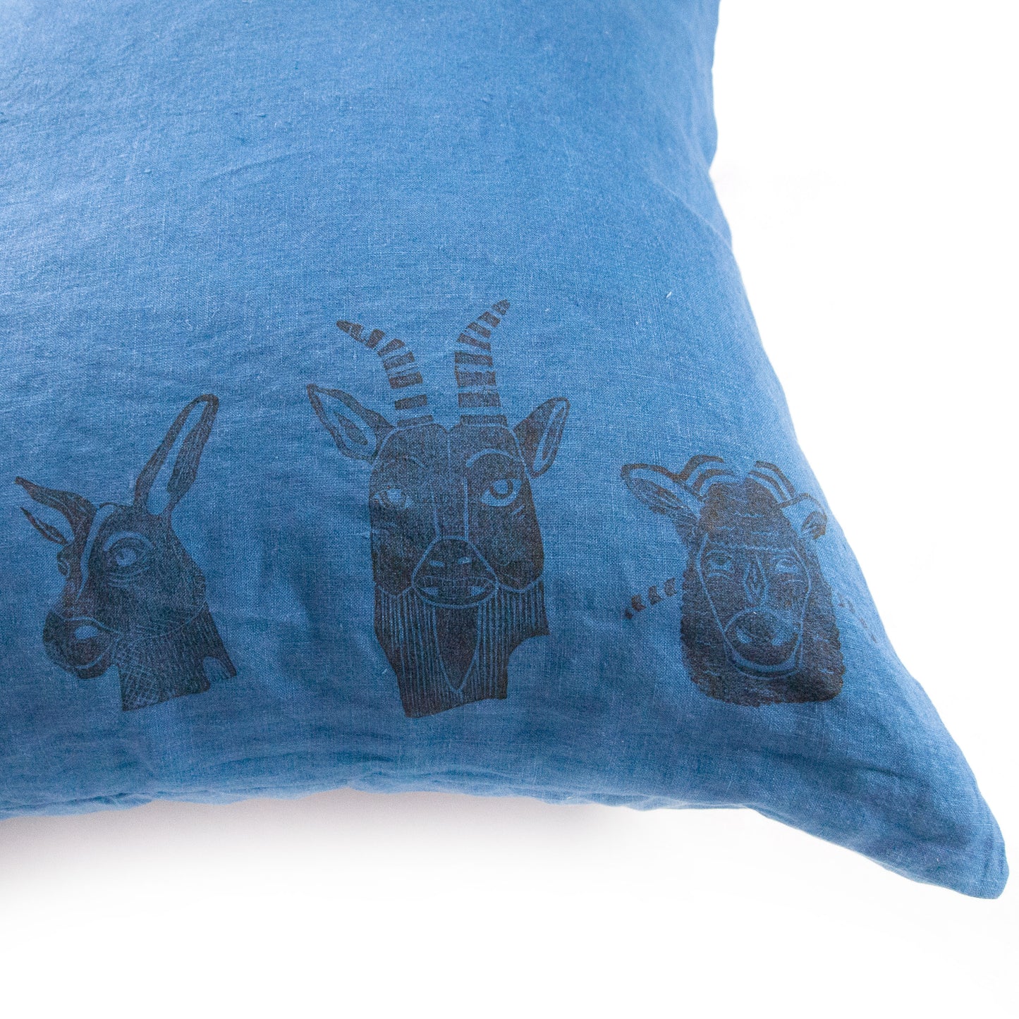 Indigo Dyed Linen Throws Pillow Covers