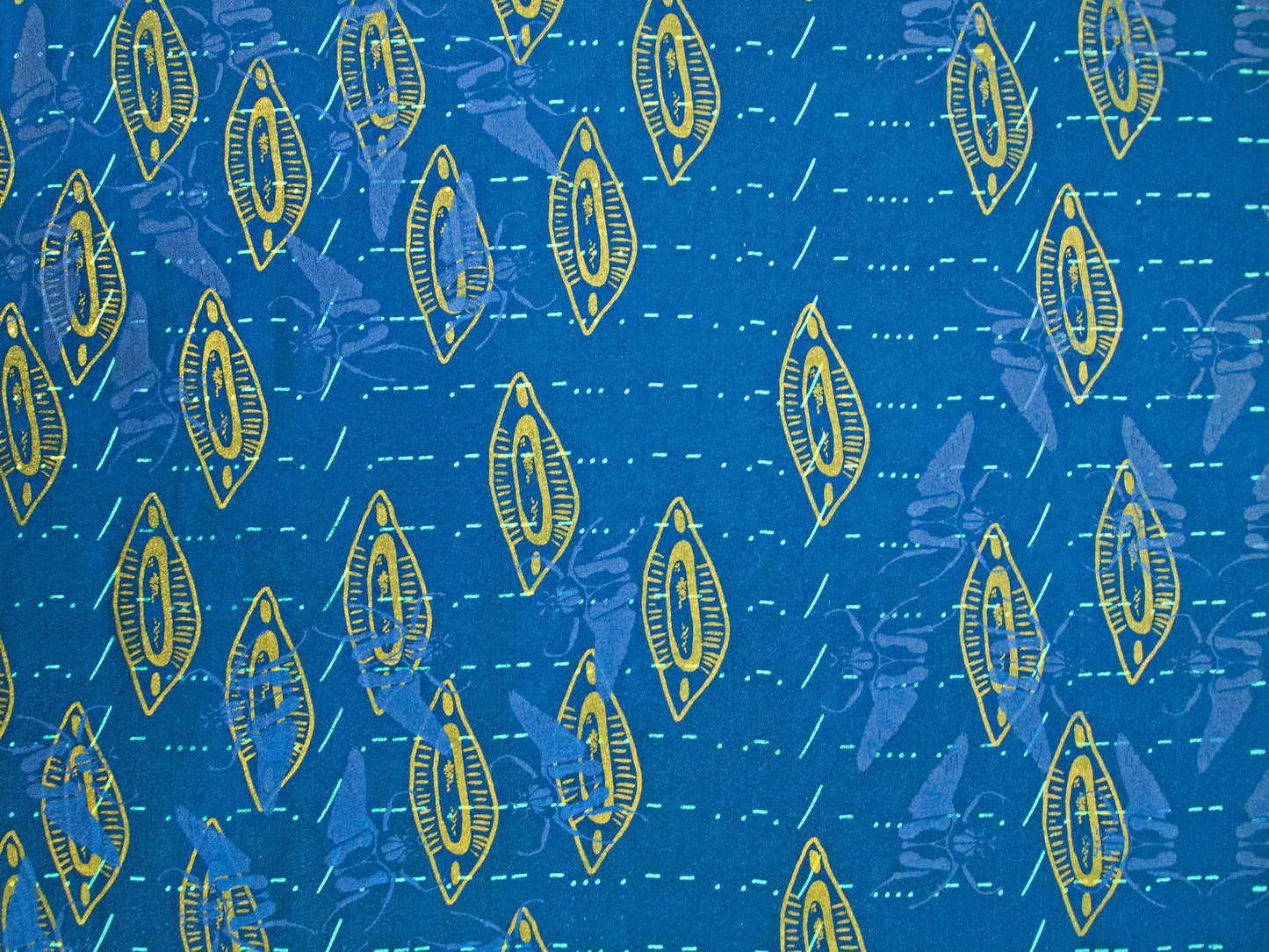 Indigo Blue Silky Bamboo Kimono Style Wrap with Almond Shells