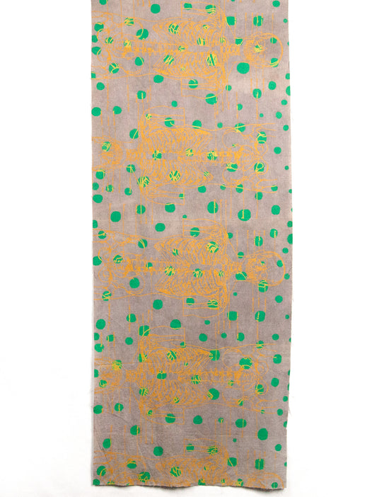 Grey Linen with Skeleton Print and Polka Dots