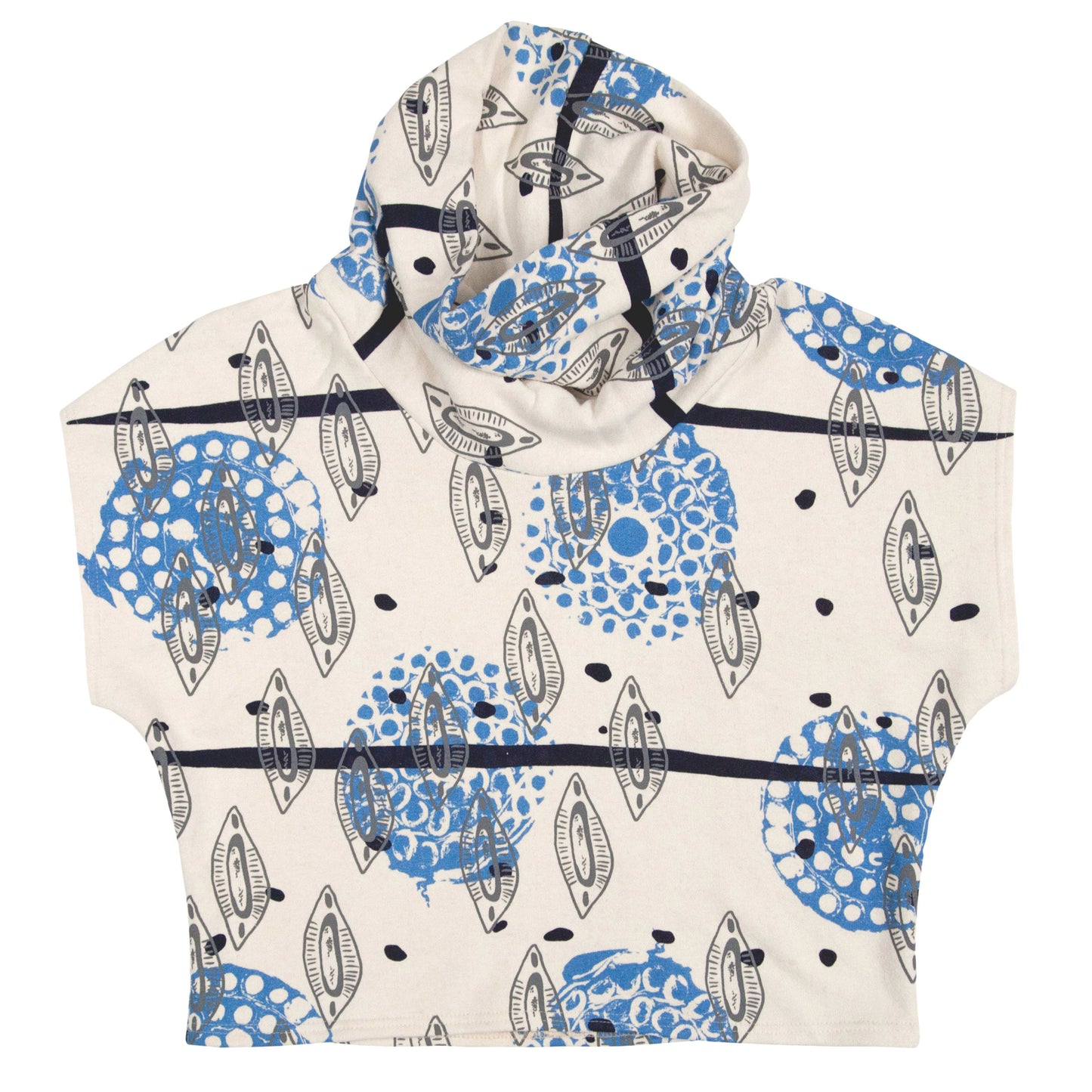 Hemp Fleece Cowl // Periwinkle Fireworks Remnants Etc on Cream