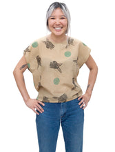 Load image into Gallery viewer, Cotton Sheer Top // Mustard Donkey Print