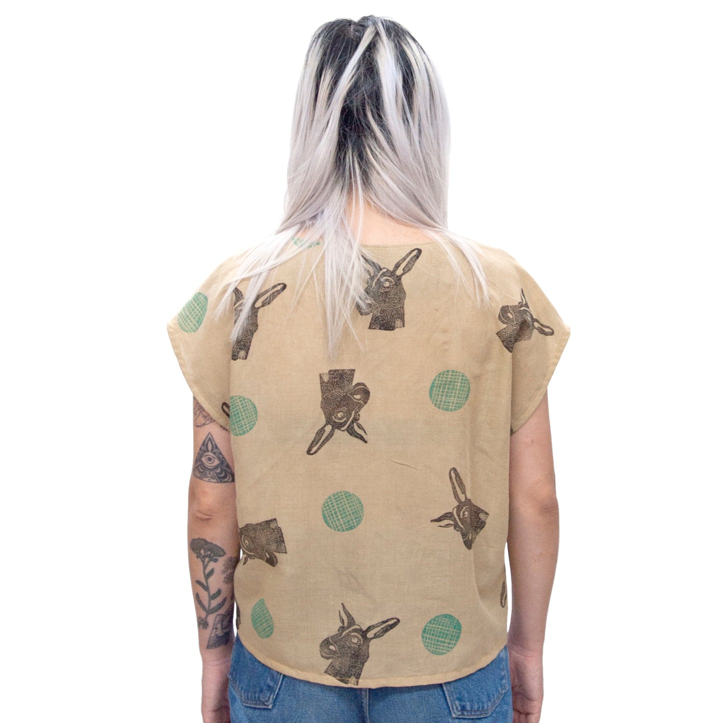 Cotton Sheer Top // Pink Rust Dyed Goat Print