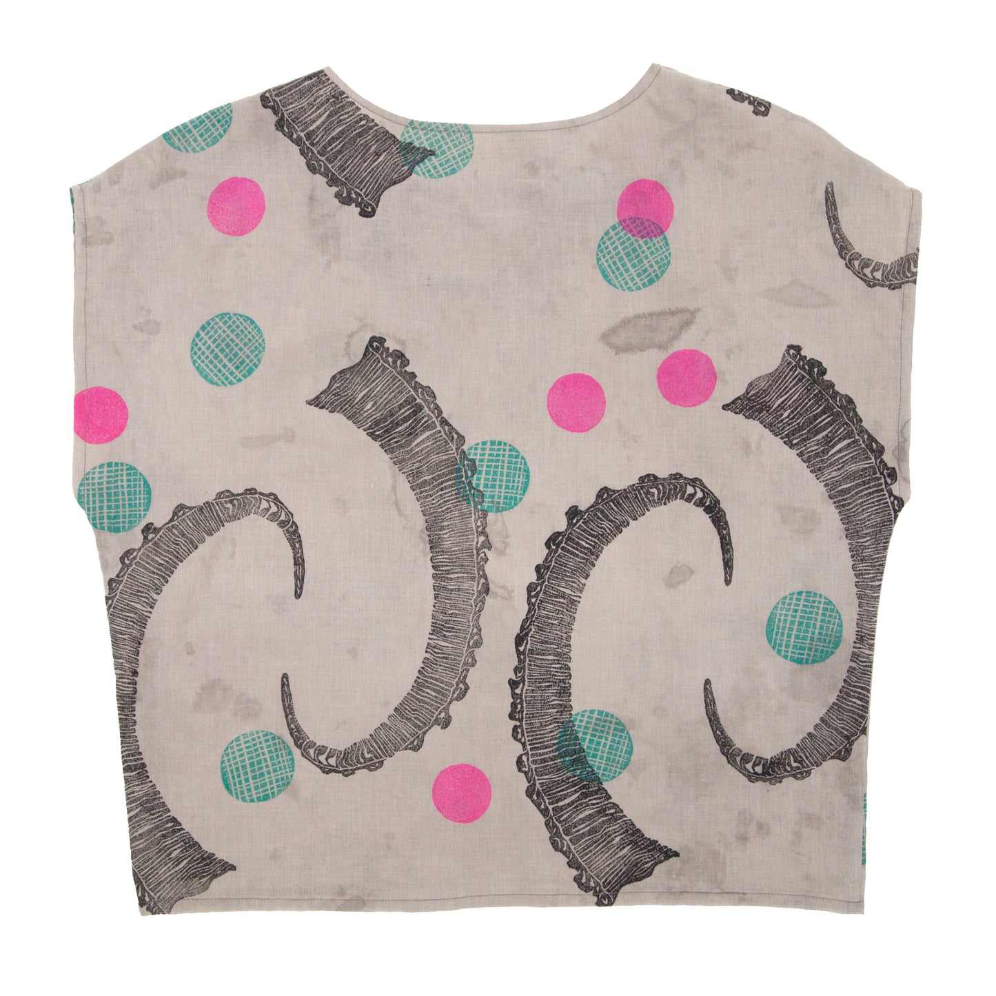 Cotton Sheer Top // Rosemary Green Ibex Horn Print