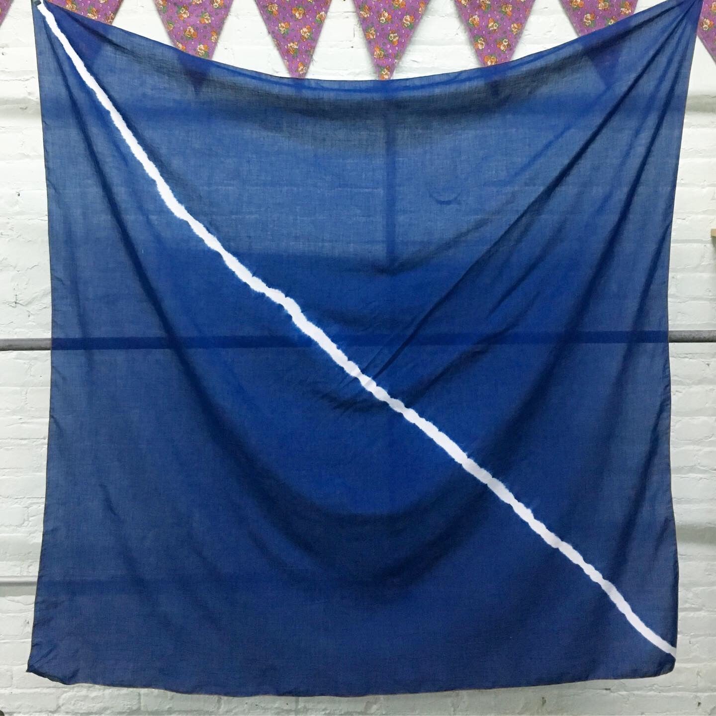 Large Shibori Indigo Bamboo Scarves