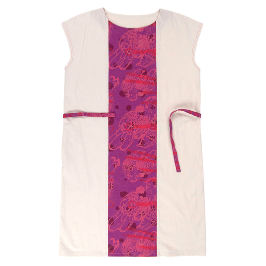 Panel Dress with Magenta