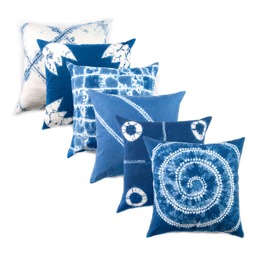 Indigo Dyed Linen Throws Pillow Covers