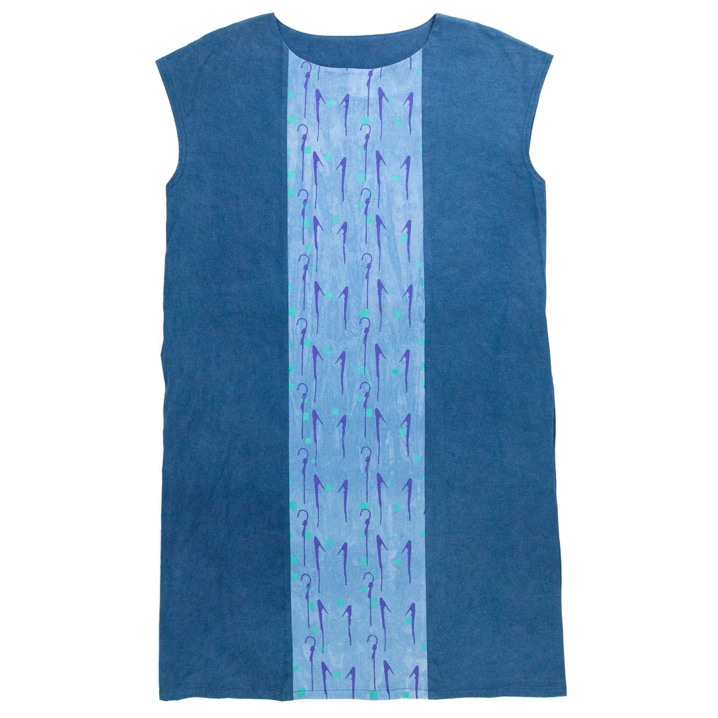 Panel Dress Indigo Blue with Light Indigo Panel