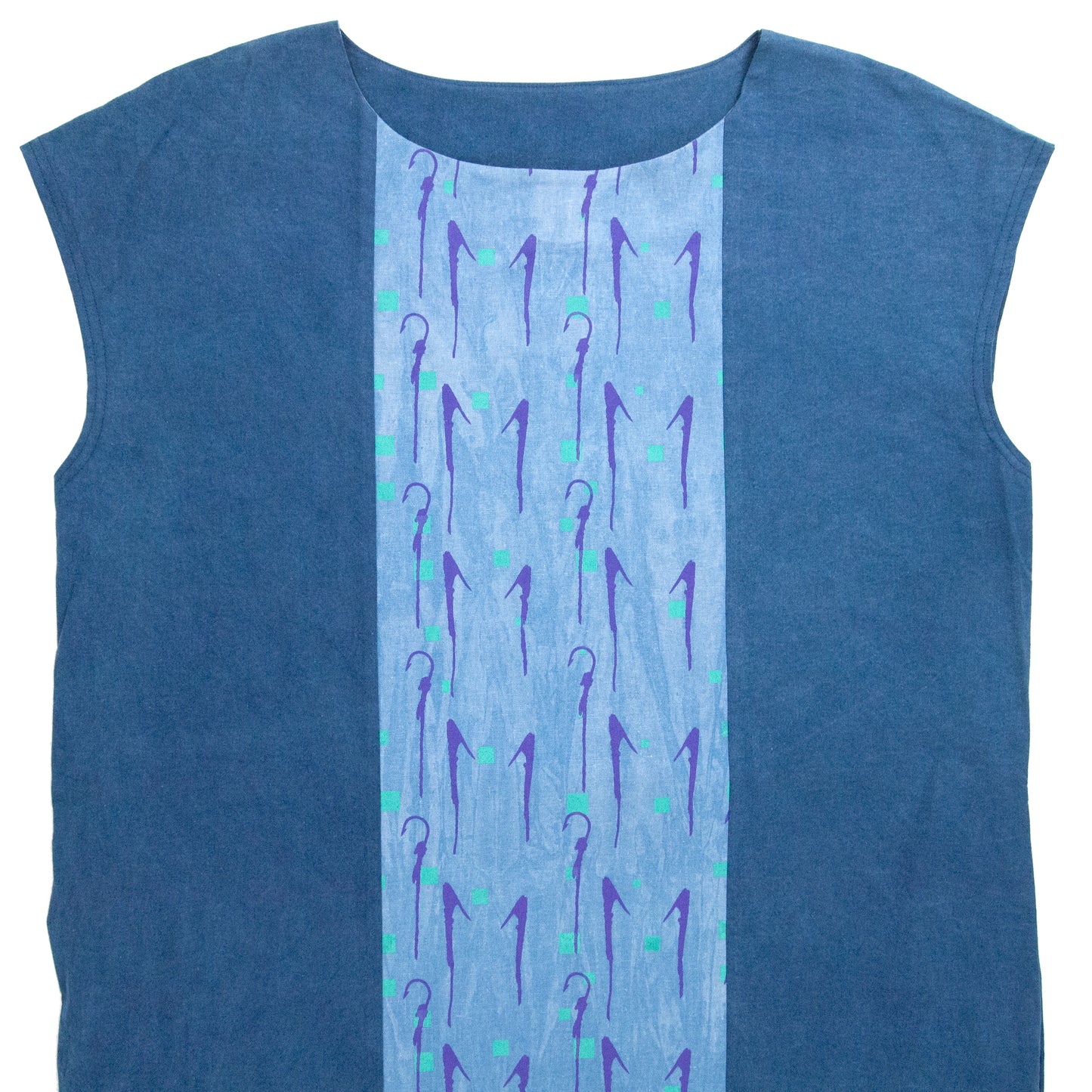 Panel Dress Indigo Blue with Light Indigo Panel