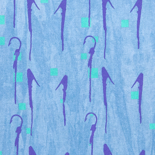 Blue Linen Pullover with Popped Collar