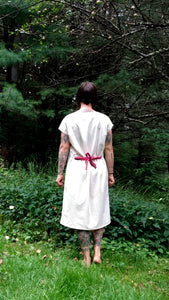 Panel Dress with Indigo Blue and Cream