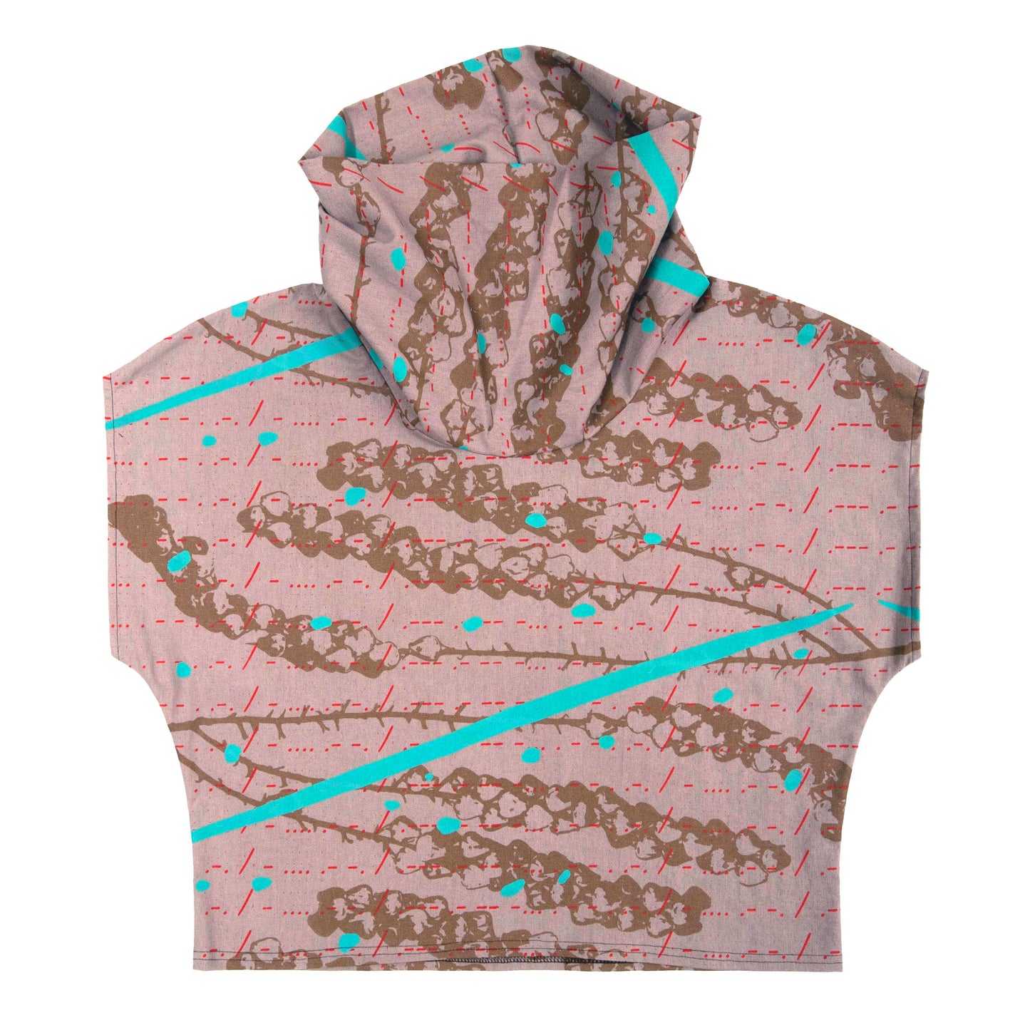 Cowl Neck Top // Linen Blend with bellflowers, morse code, and fawn marking