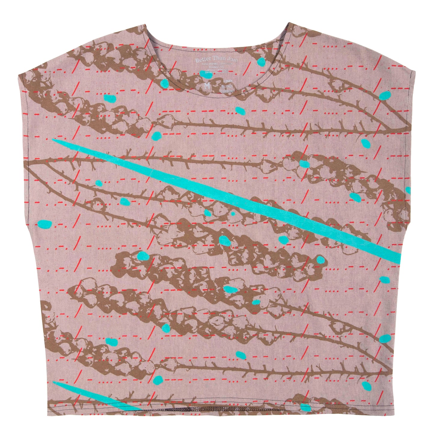 Cotton Linen Top // bellflower, morse code, and fawn print