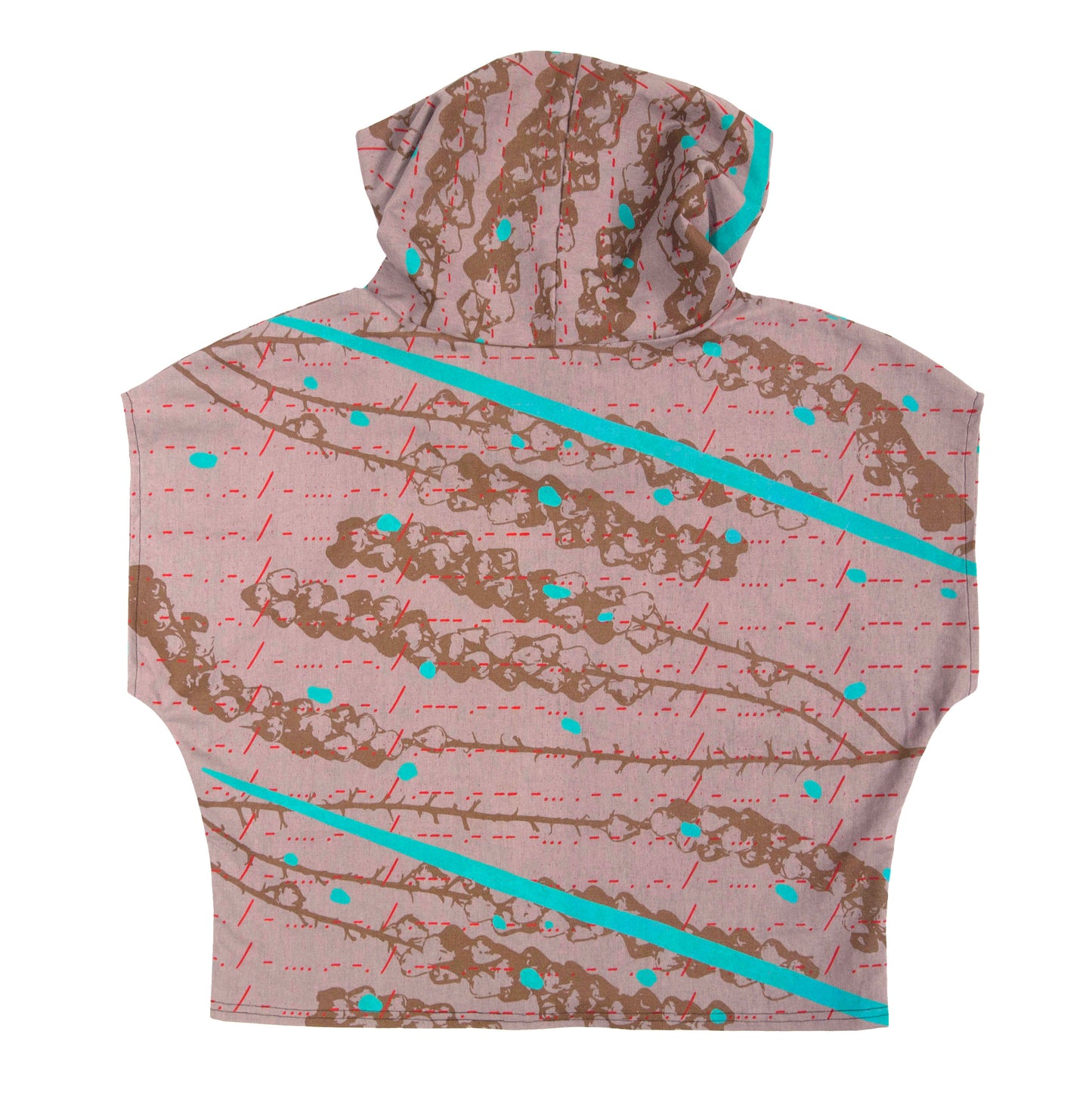 Cowl Neck Top // Linen Blend with bellflowers, morse code, and fawn marking