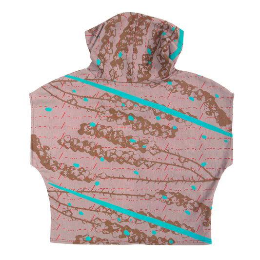 Cowl Neck Top // Linen Blend with bellflowers, morse code, and fawn marking