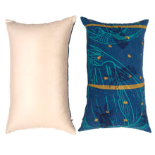 Load image into Gallery viewer, Indigo Dyed Linen Pillow Set // Printed with Goats, Fawn Makings, Coconuts