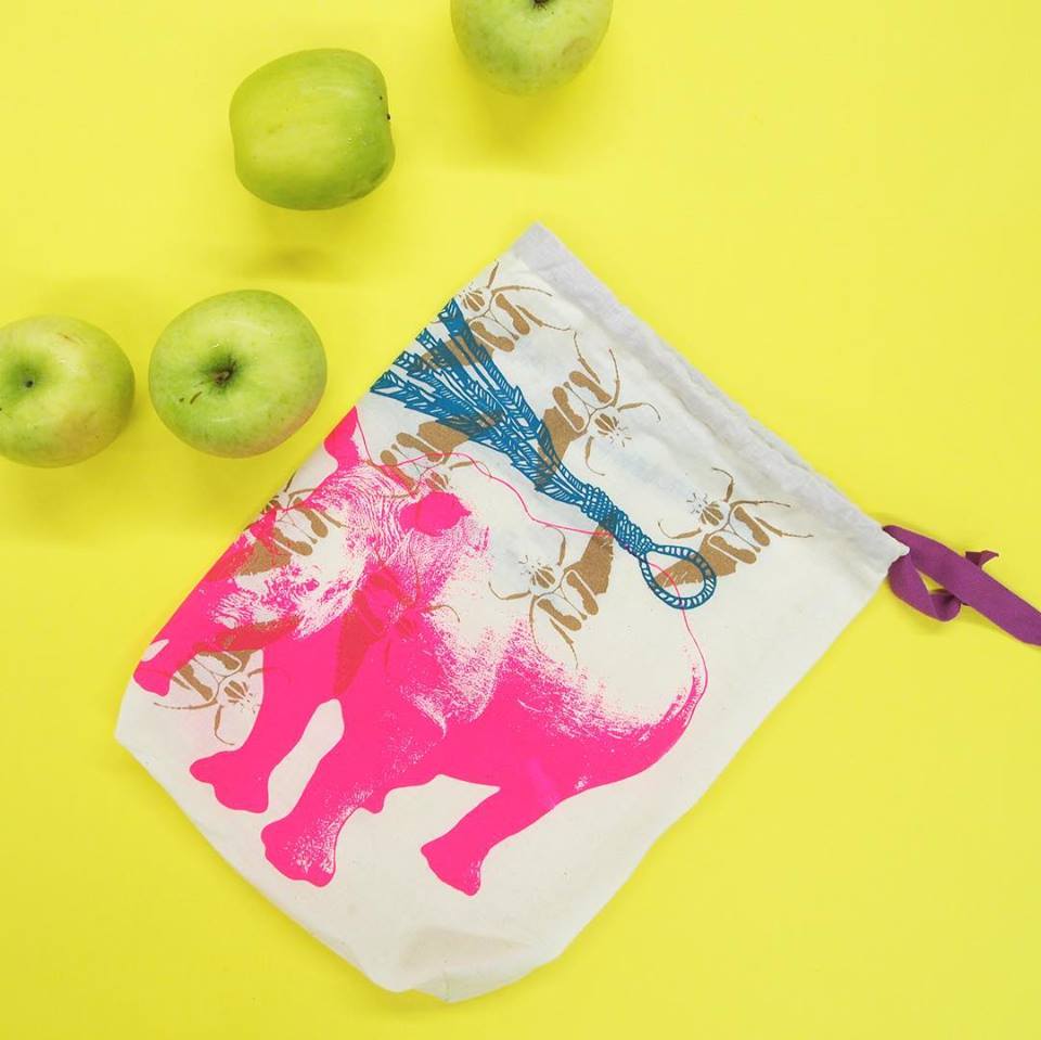 Rhino Print Travel Sack